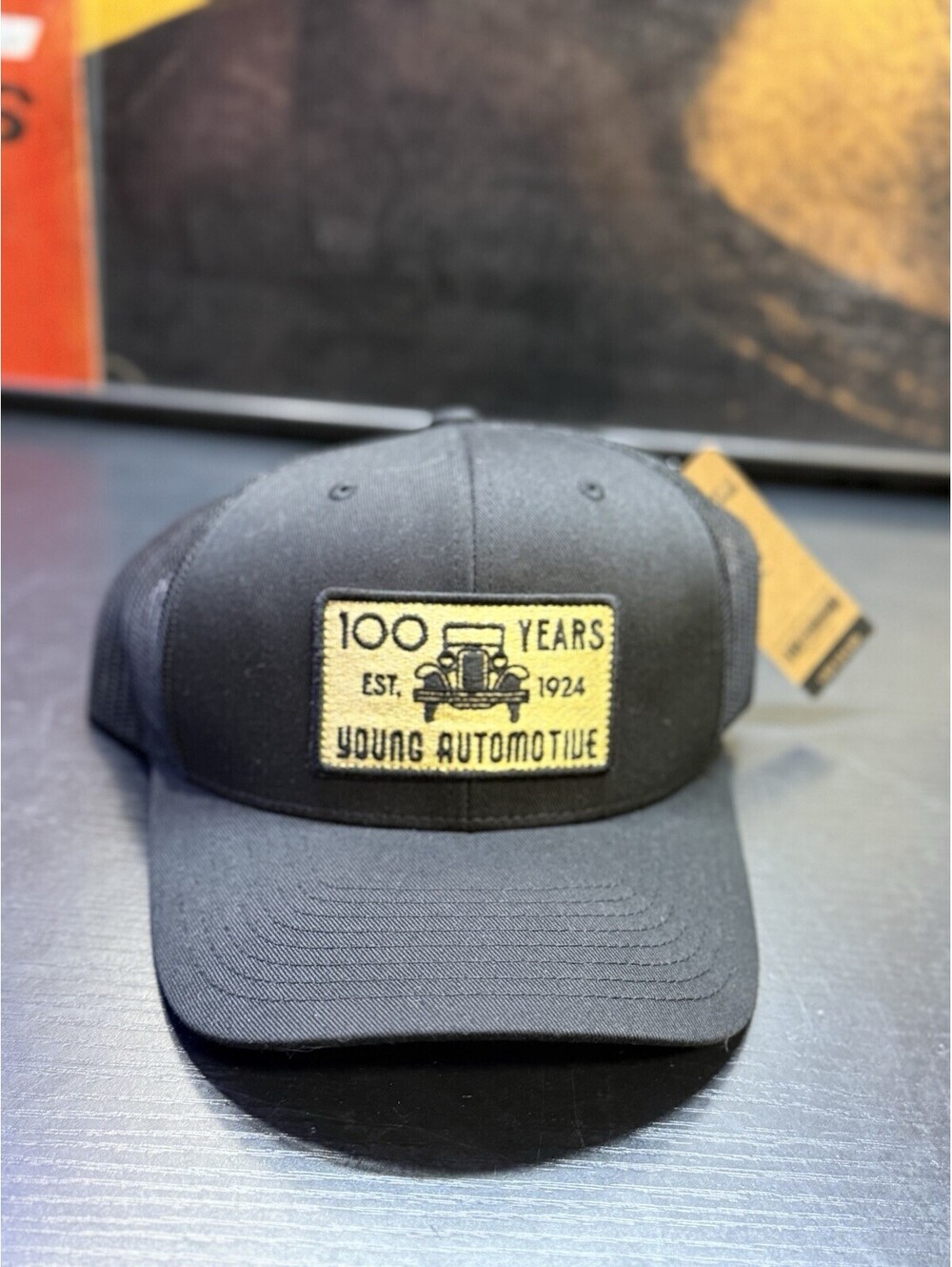 Young Automotive 100 Years Trucker Hat Black Snapback Mesh Cap NWT